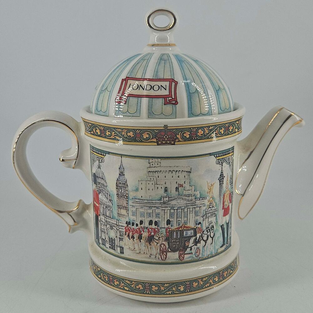 Vintage James Sadler Horseguards porcelain teapot London Heritage Collection